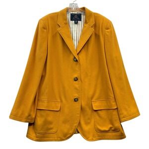 The Limited Collection Womens Wool Cashmere Blazer Mustard Yellow Retro L